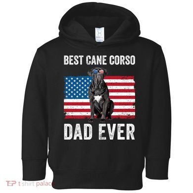 Cane Corso Dad USA American Flag Cane Corso Dog Lover Owner Toddler Hoodie