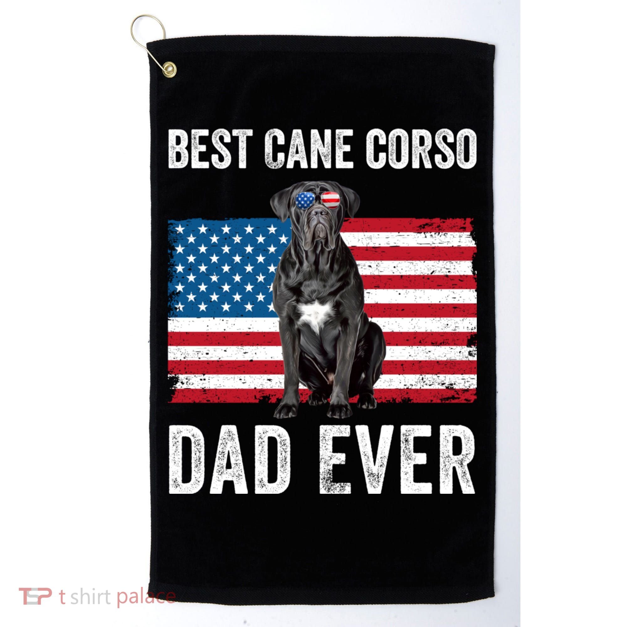 Cane Corso Dad USA American Flag Cane Corso Dog Lover Owner Golf Towel