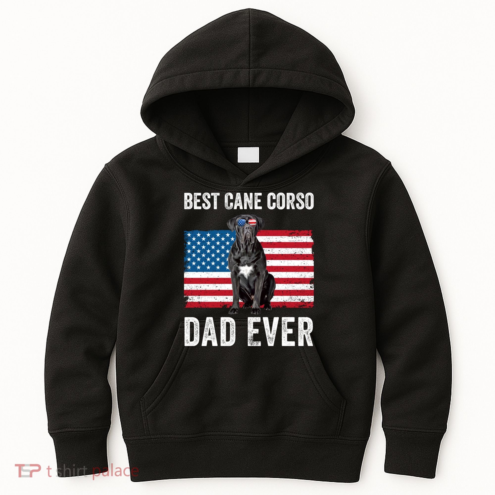 Cane Corso Dad USA American Flag Cane Corso Dog Lover Owner Kids Hoodie