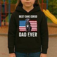 Cane Corso Dad USA American Flag Cane Corso Dog Lover Owner Kids Hoodie thumb 3