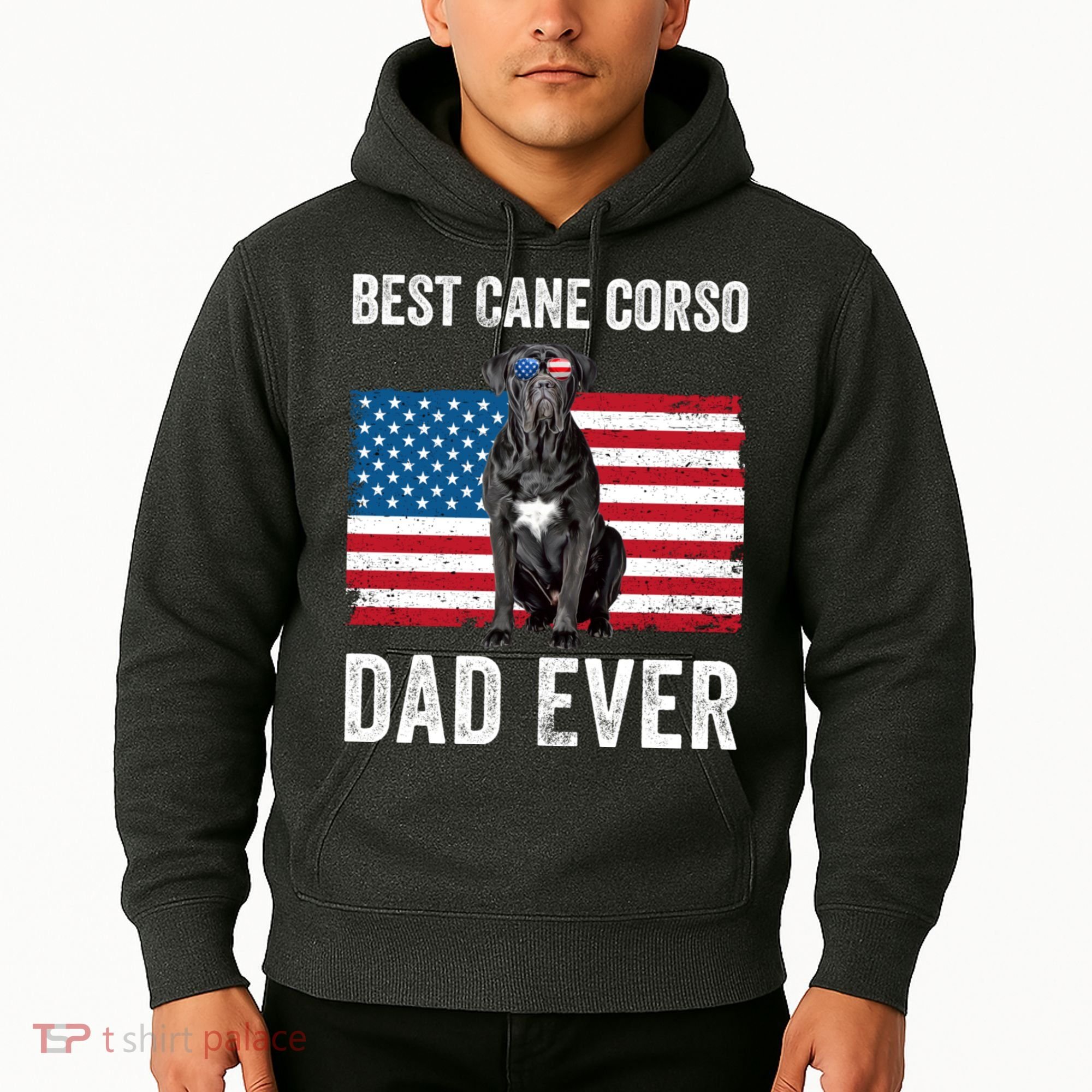 Cane Corso Dad USA American Flag Cane Corso Dog Lover Owner Hoodie