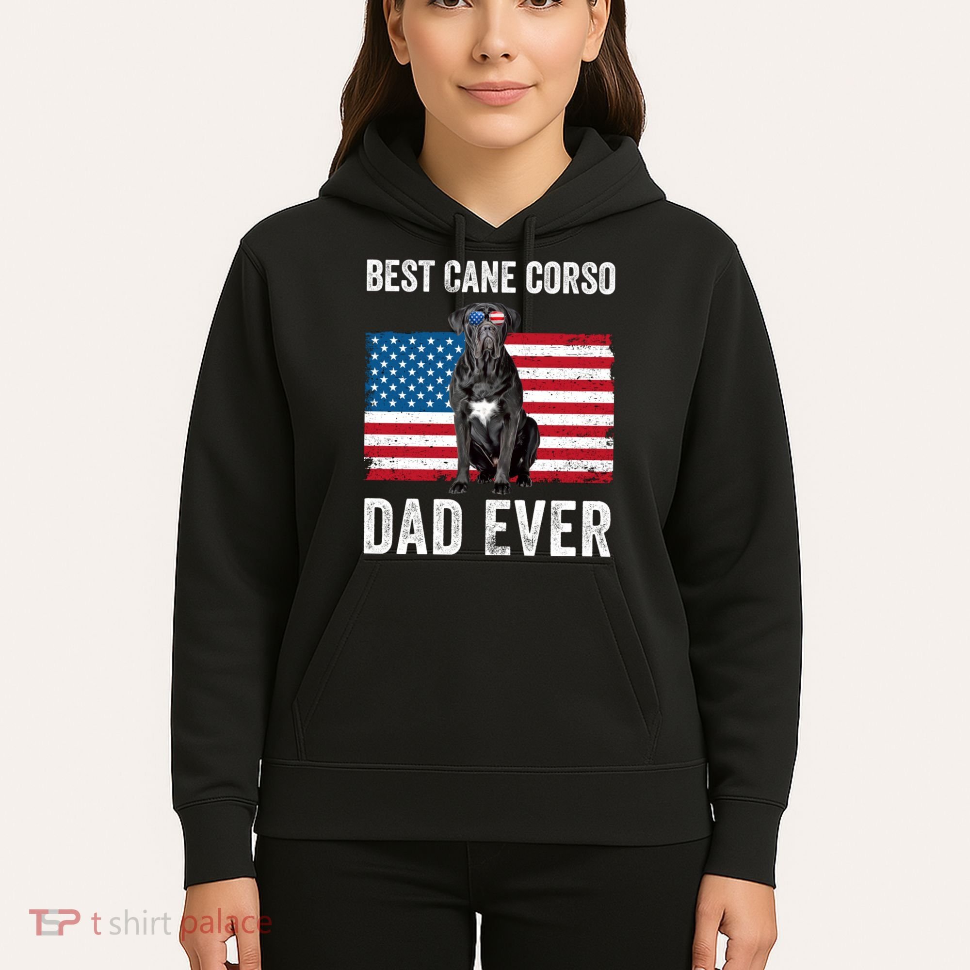 Cane Corso Dad USA American Flag Cane Corso Dog Lover Owner Hoodie
