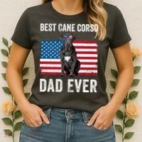 Cane Corso Dad USA American Flag Cane Corso Dog Lover Owner Women's T-Shirt thumb 2