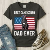 Cane Corso Dad USA American Flag Cane Corso Dog Lover Owner Women's T-Shirt thumb 3