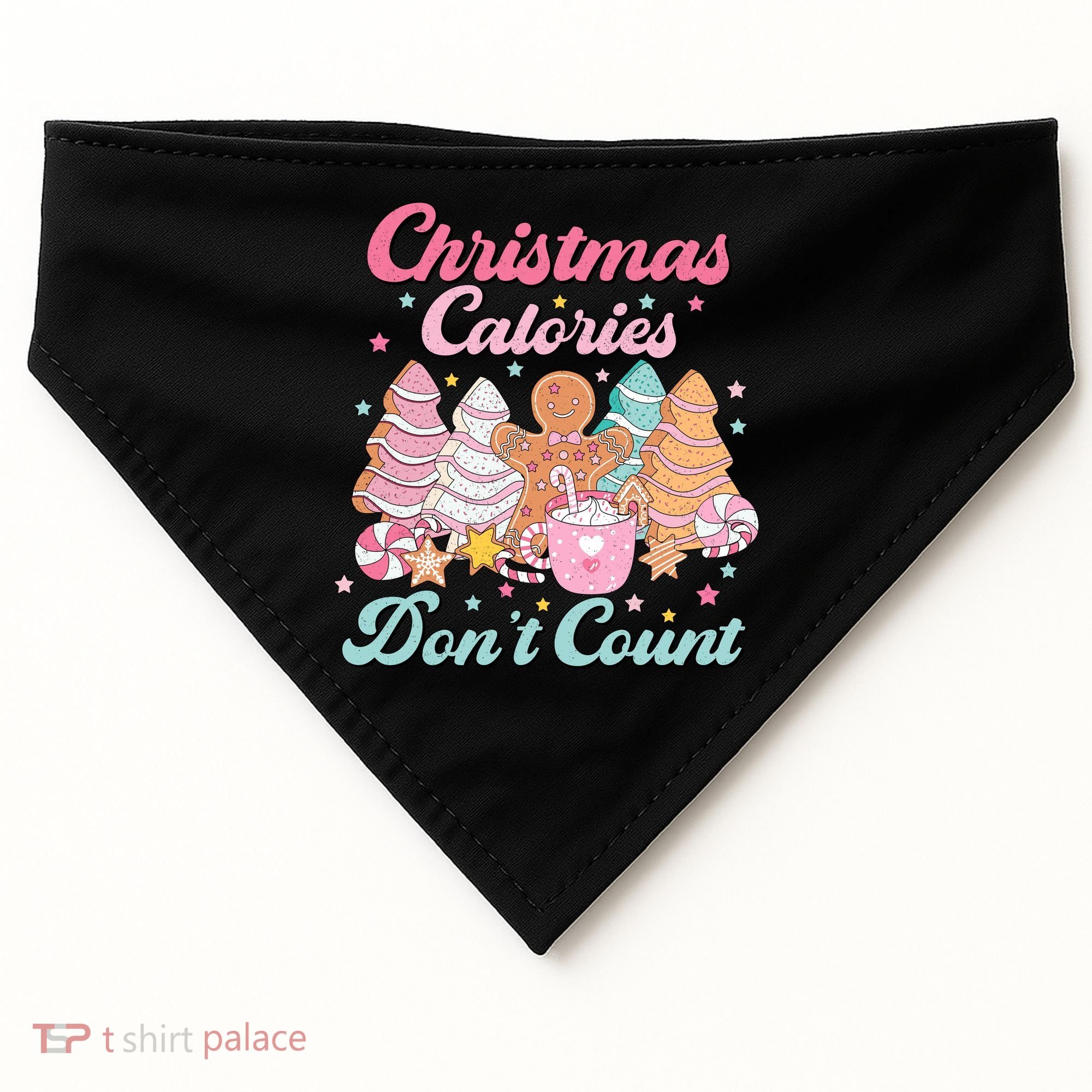 Christmas Calories Dont Count Funny Holiday USA-Made Doggie Bandana