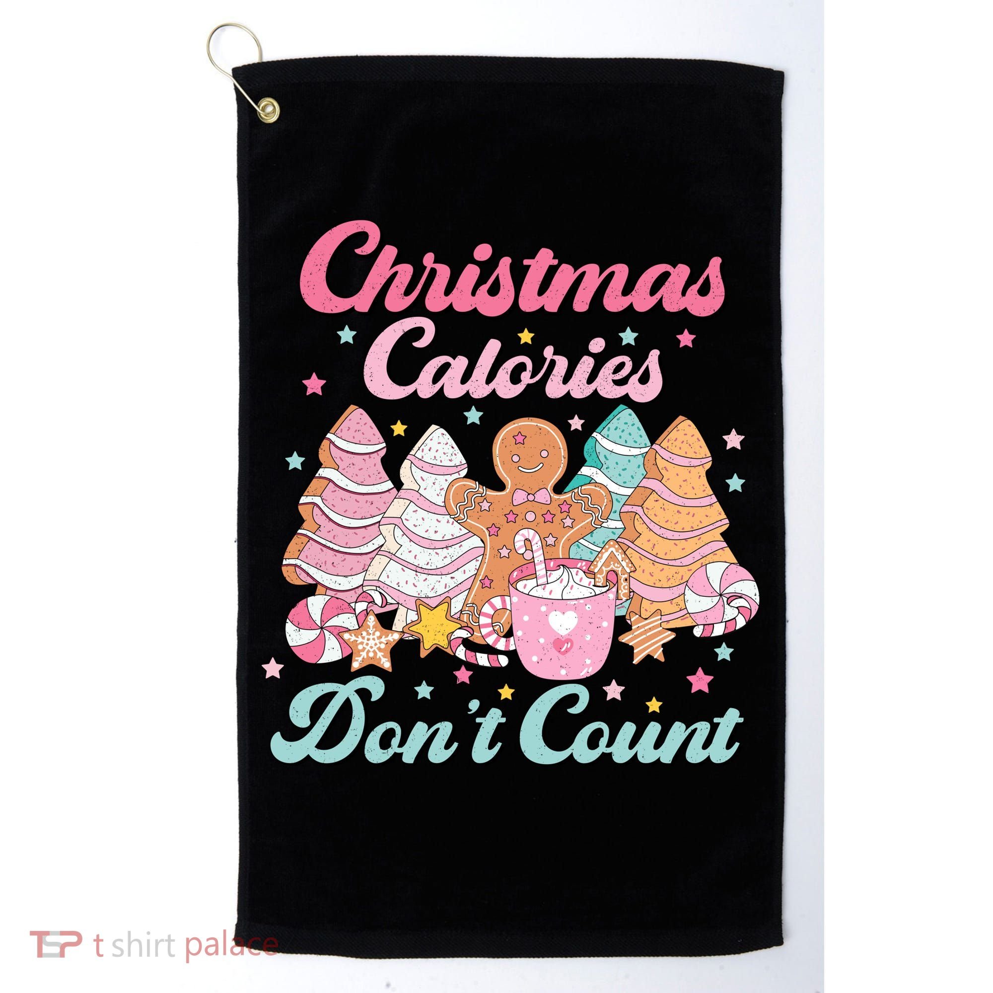 Christmas Calories Dont Count Funny Holiday Golf Towel