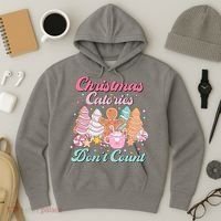 Christmas Calories Dont Count Funny Holiday Hoodie thumb 3
