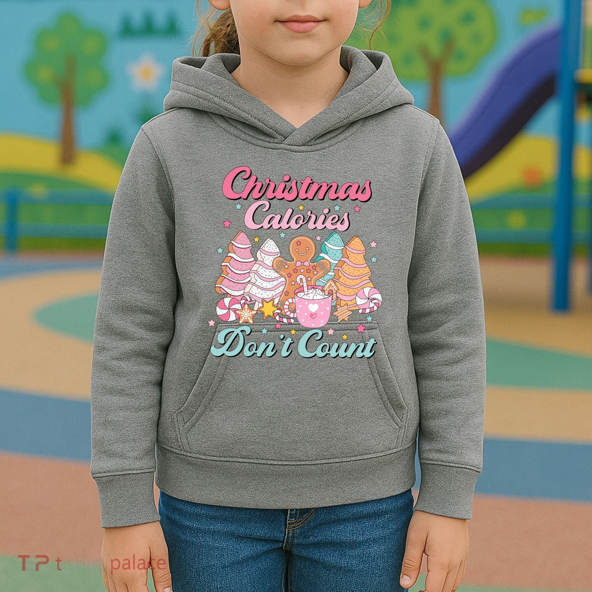 Christmas Calories Dont Count Funny Holiday Kids Hoodie