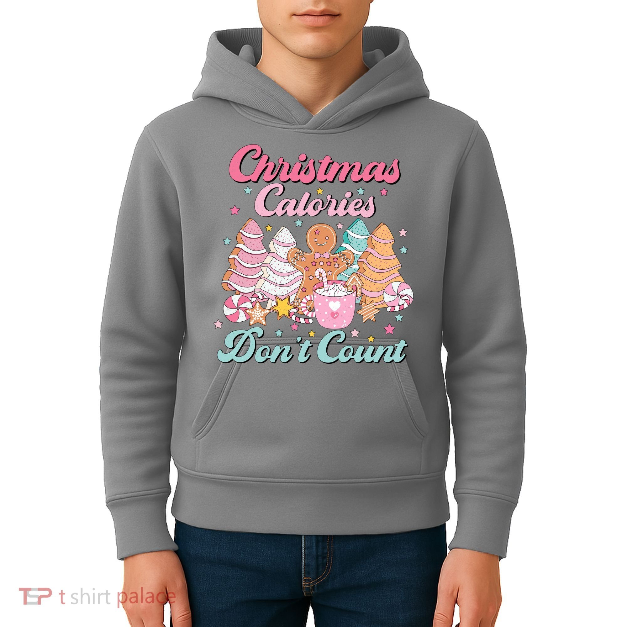 Christmas Calories Dont Count Funny Holiday Kids Hoodie