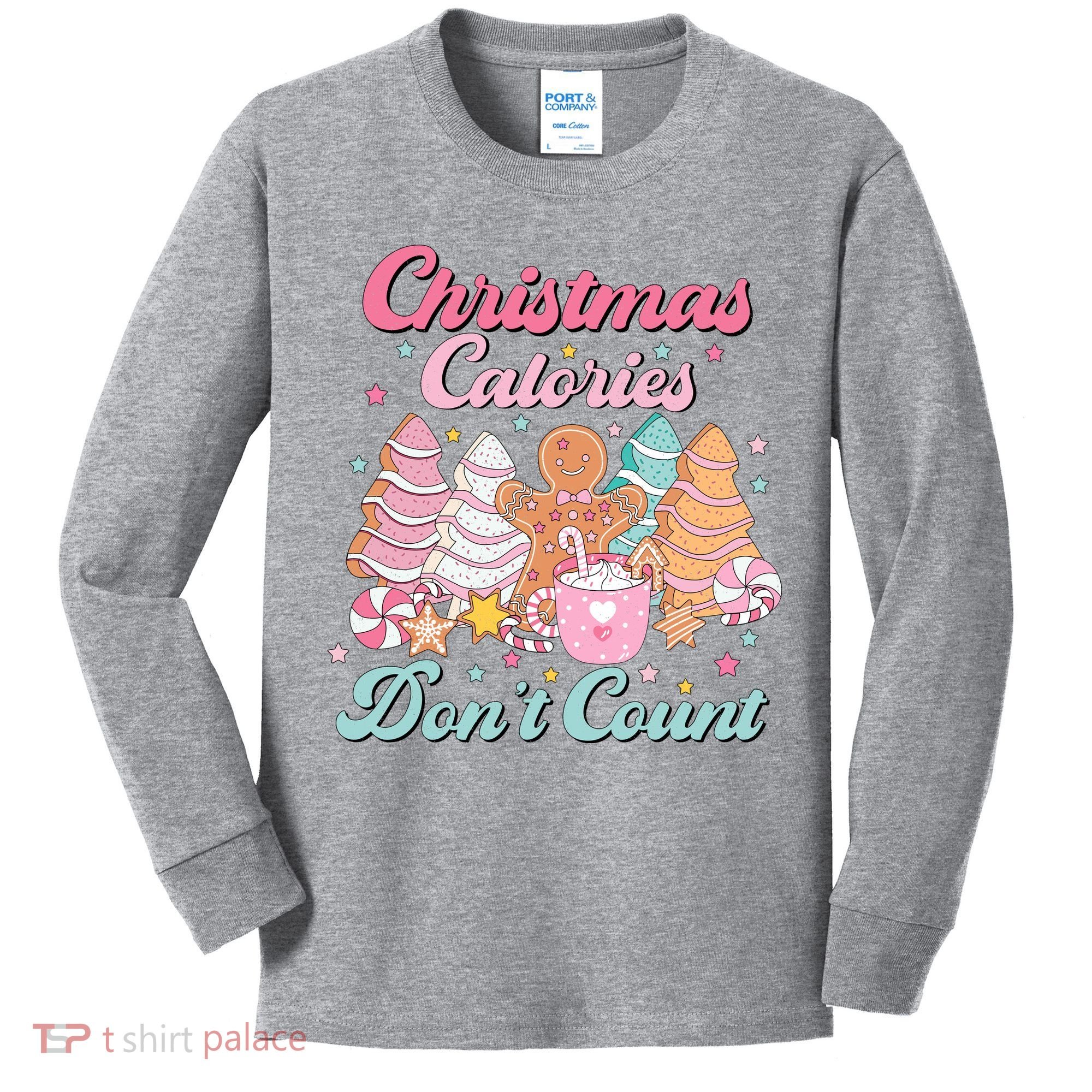 Christmas Calories Dont Count Funny Holiday Kids Long Sleeve Shirt