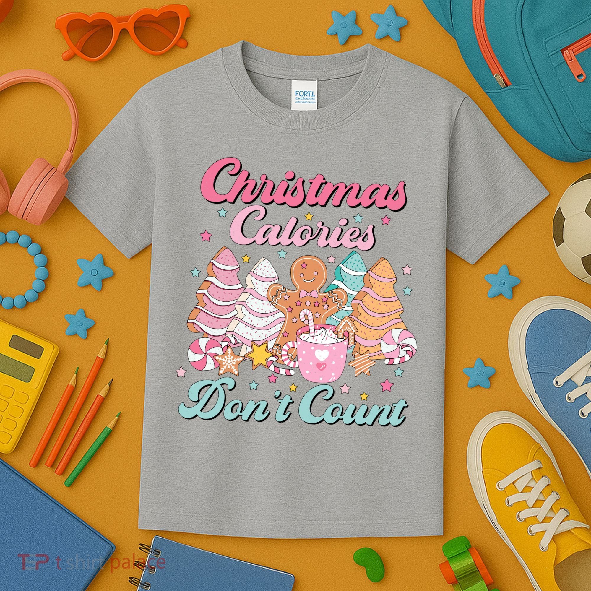 Christmas Calories Dont Count Funny Holiday Kids T-Shirt