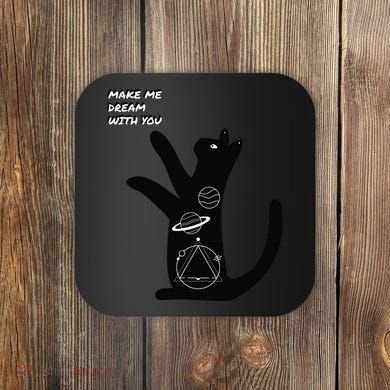 Cosmic Cat Dream Make Me Dream With You Coaster