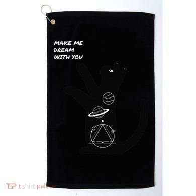 Cosmic Cat Dream Make Me Dream With You Golf Towel