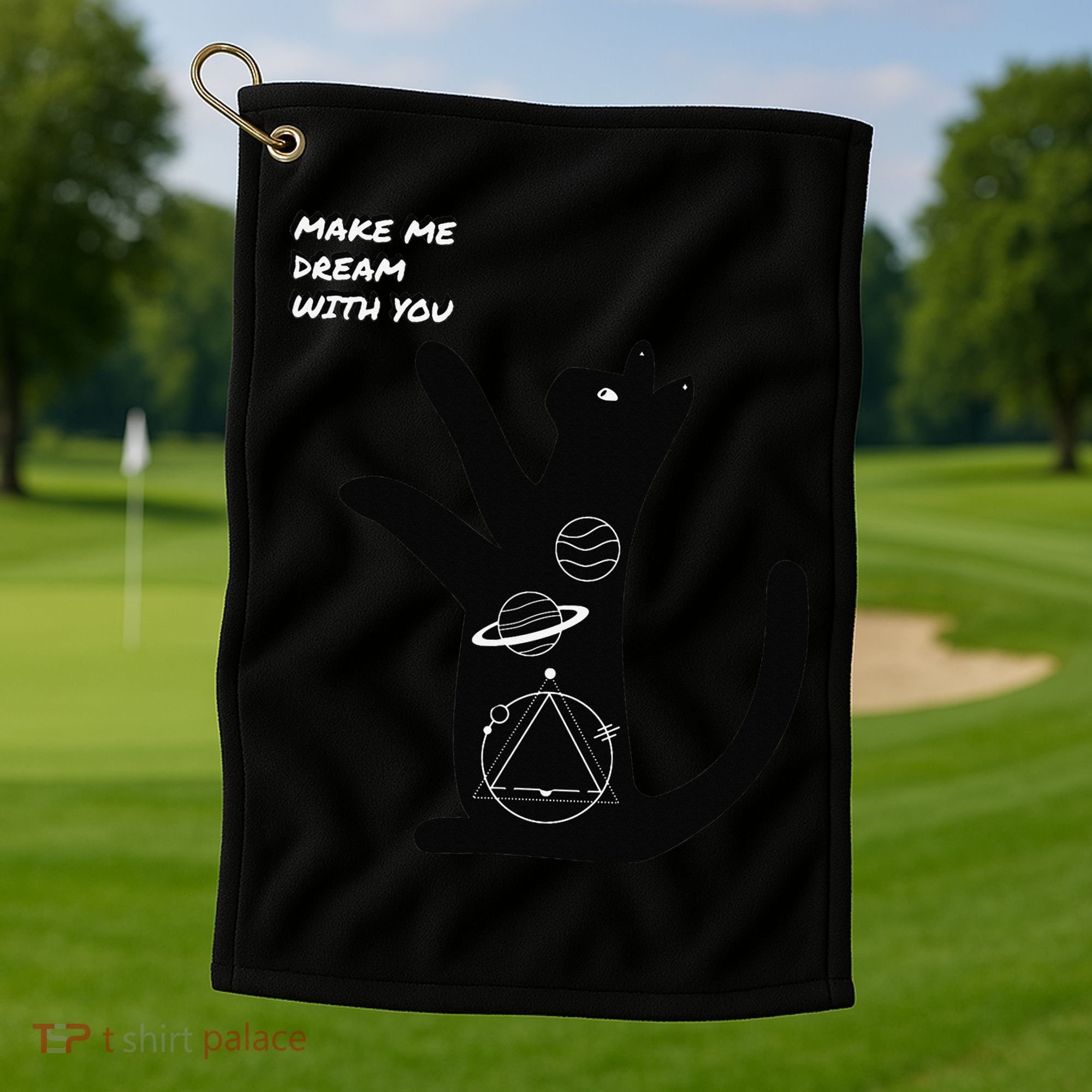 Cosmic Cat Dream Make Me Dream With You Golf Towel