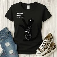 Cosmic Cat Dream Make Me Dream With You Women's T-Shirt thumb 3