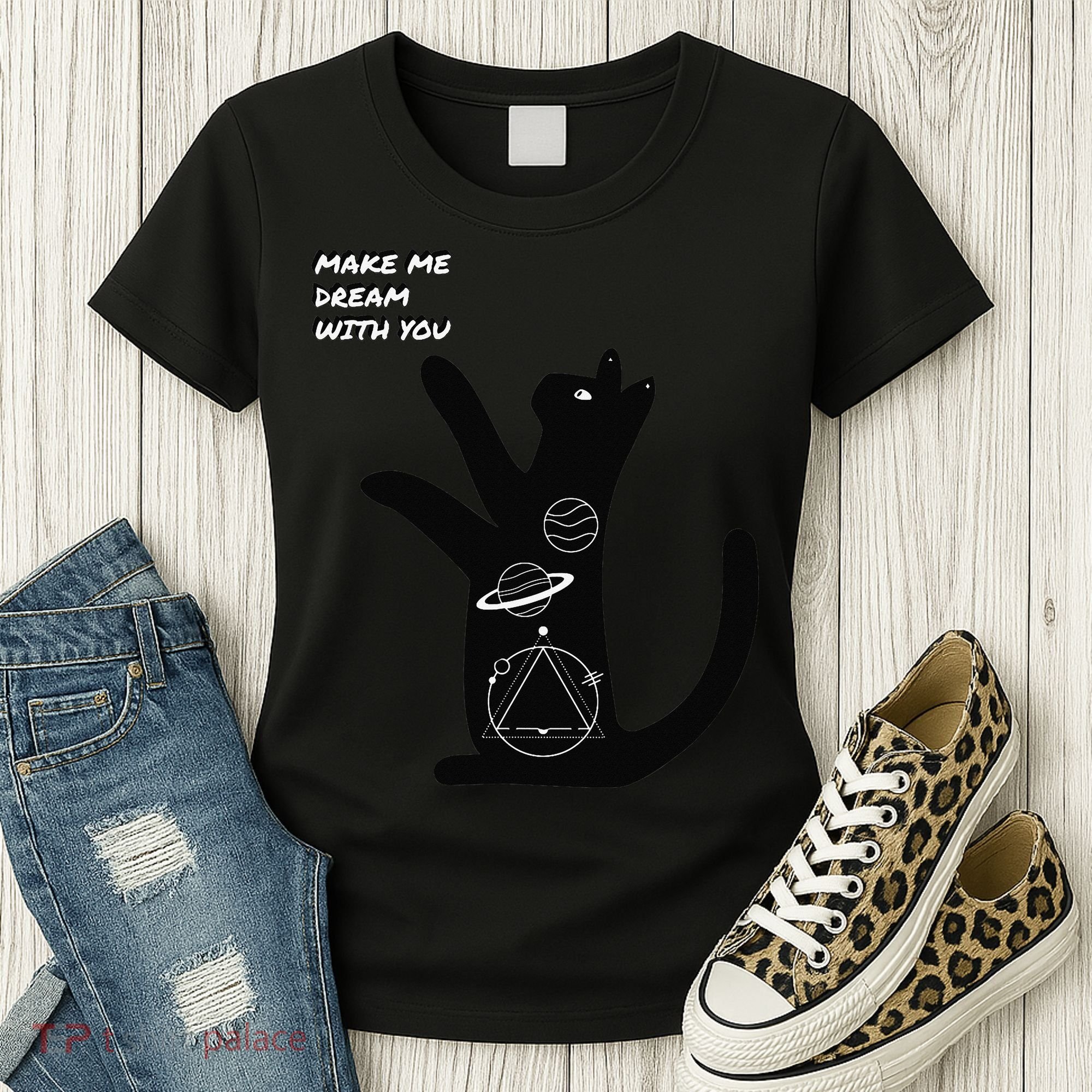 Cosmic Cat Dream Make Me Dream With You Women's T-Shirt