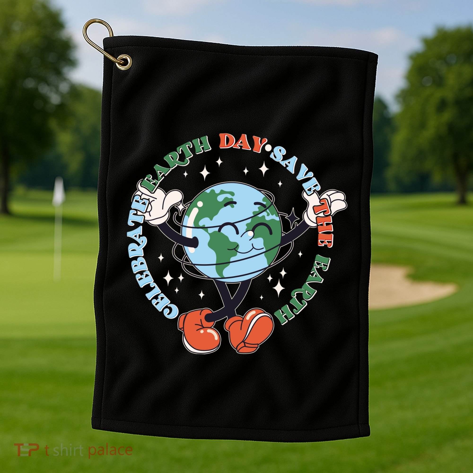 Cute Celebrate Earth Day Save The Earth Golf Towel
