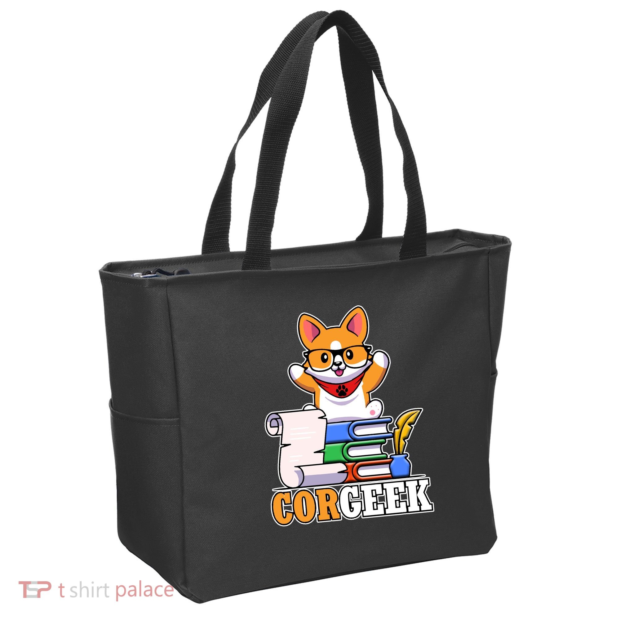 CORGEEK Cute Educated Corgi Tote Bag