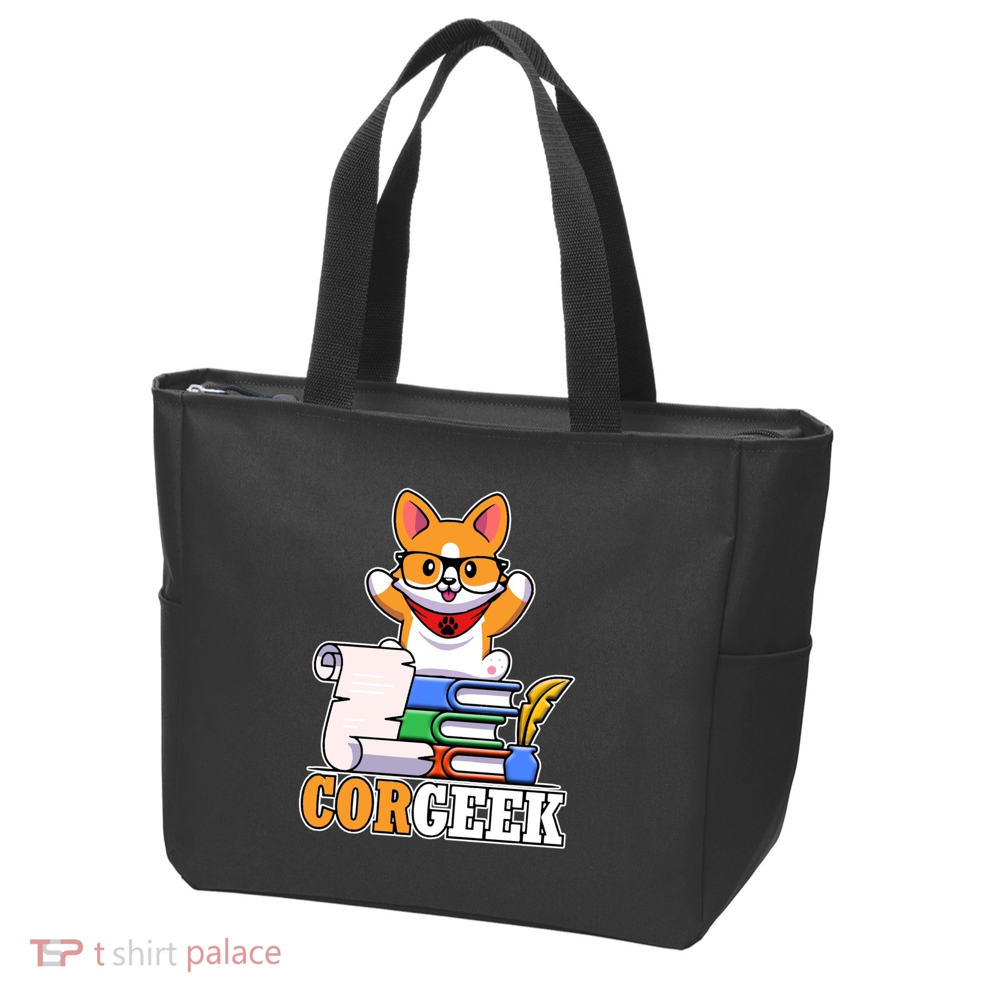 CORGEEK Cute Educated Corgi Tote Bag
