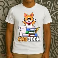 CORGEEK Cute Educated Corgi T-Shirt thumb 3