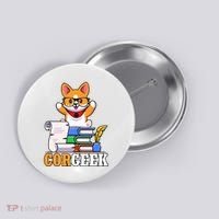CORGEEK Cute Educated Corgi Button thumb 0