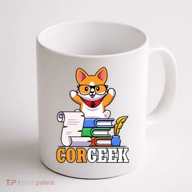CORGEEK Cute Educated Corgi Coffee Mug back