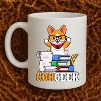 CORGEEK Cute Educated Corgi Coffee Mug thumb 2