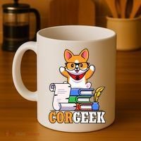 CORGEEK Cute Educated Corgi Coffee Mug thumb 4