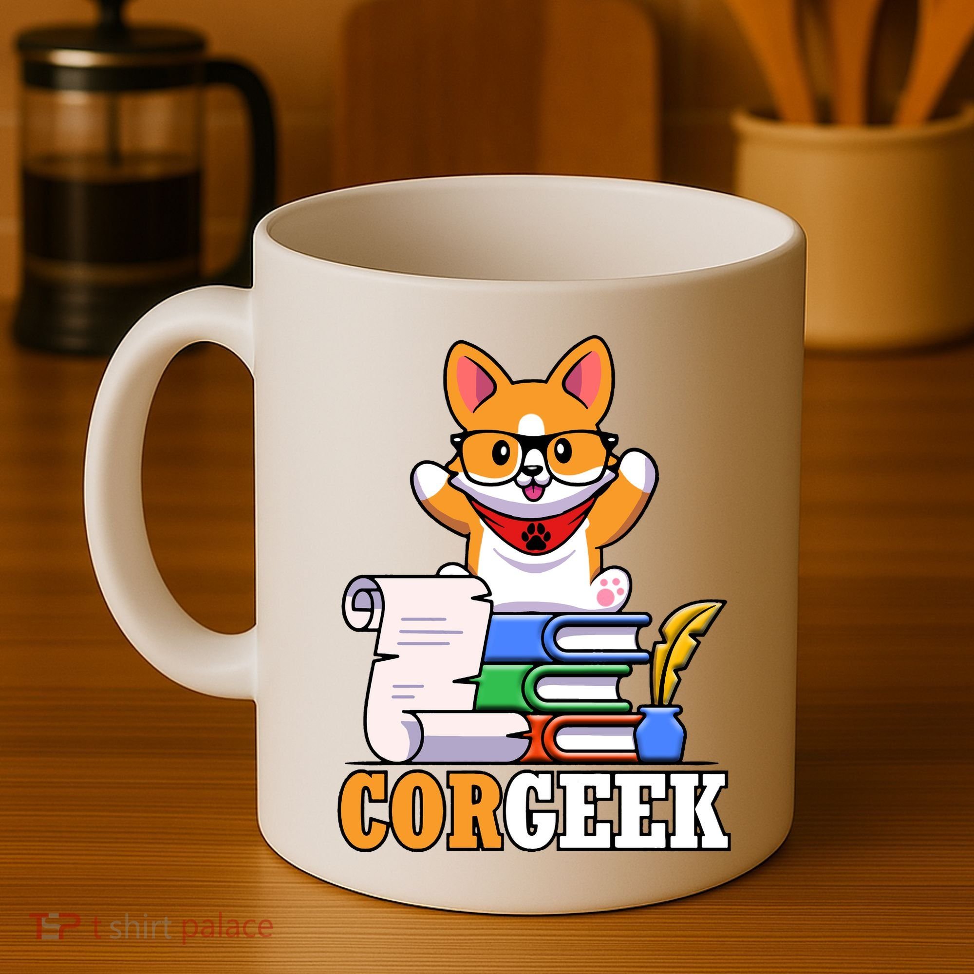 CORGEEK Cute Educated Corgi Coffee Mug