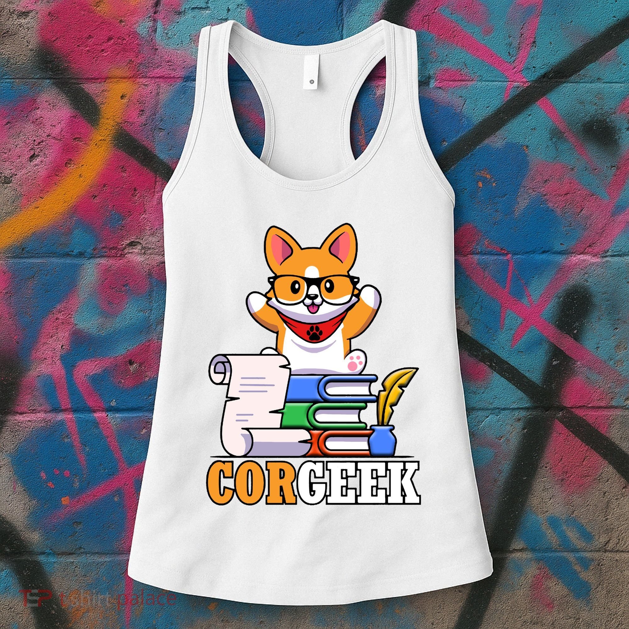 CORGEEK Cute Educated Corgi Women's Tank Top
