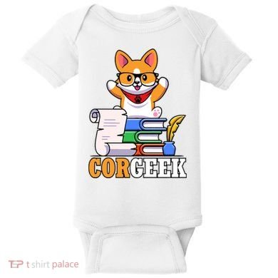 CORGEEK Cute Educated Corgi Baby Bodysuit