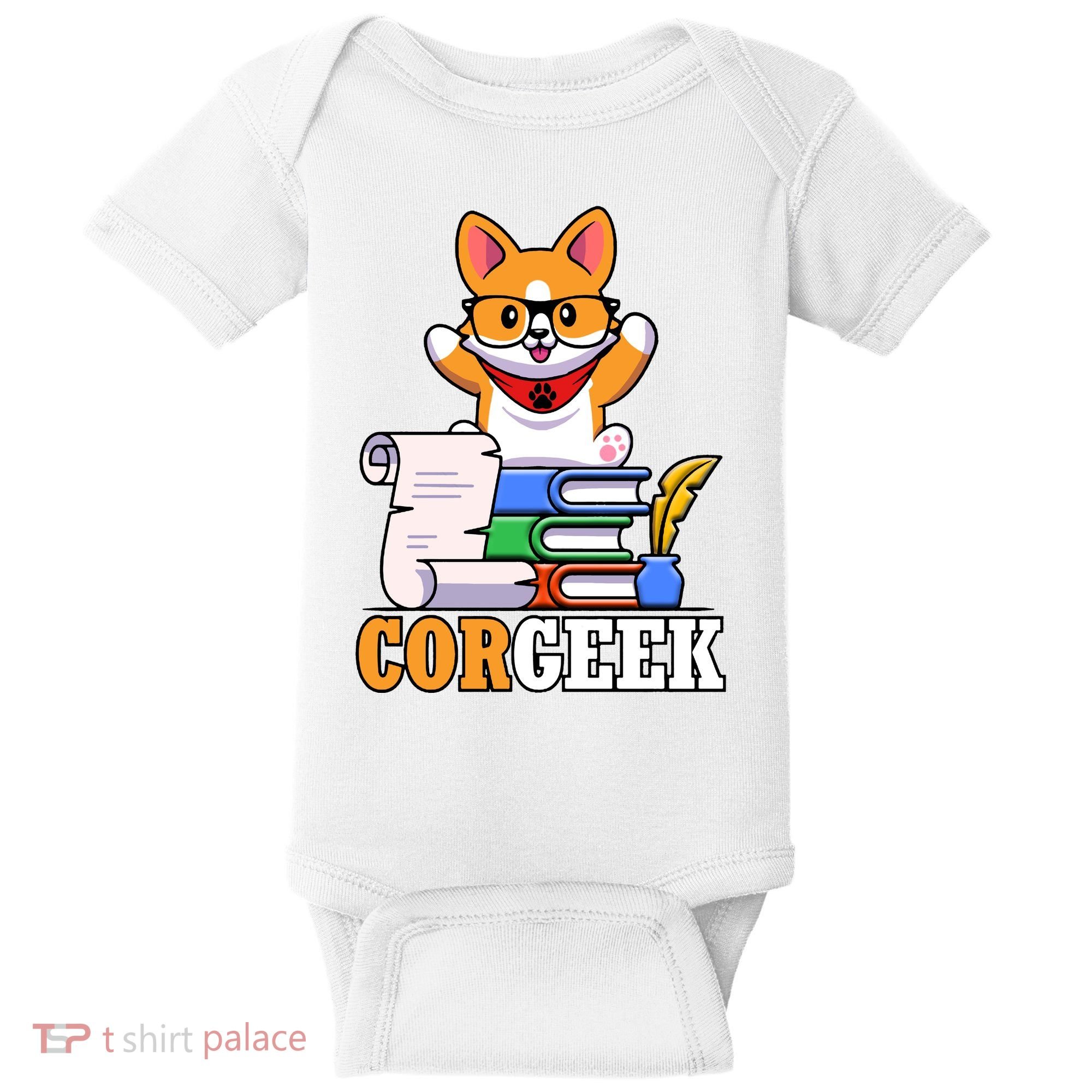 CORGEEK Cute Educated Corgi Baby Bodysuit