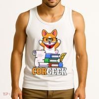 CORGEEK Cute Educated Corgi Tank Top thumb 3