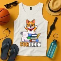CORGEEK Cute Educated Corgi Tank Top thumb 4