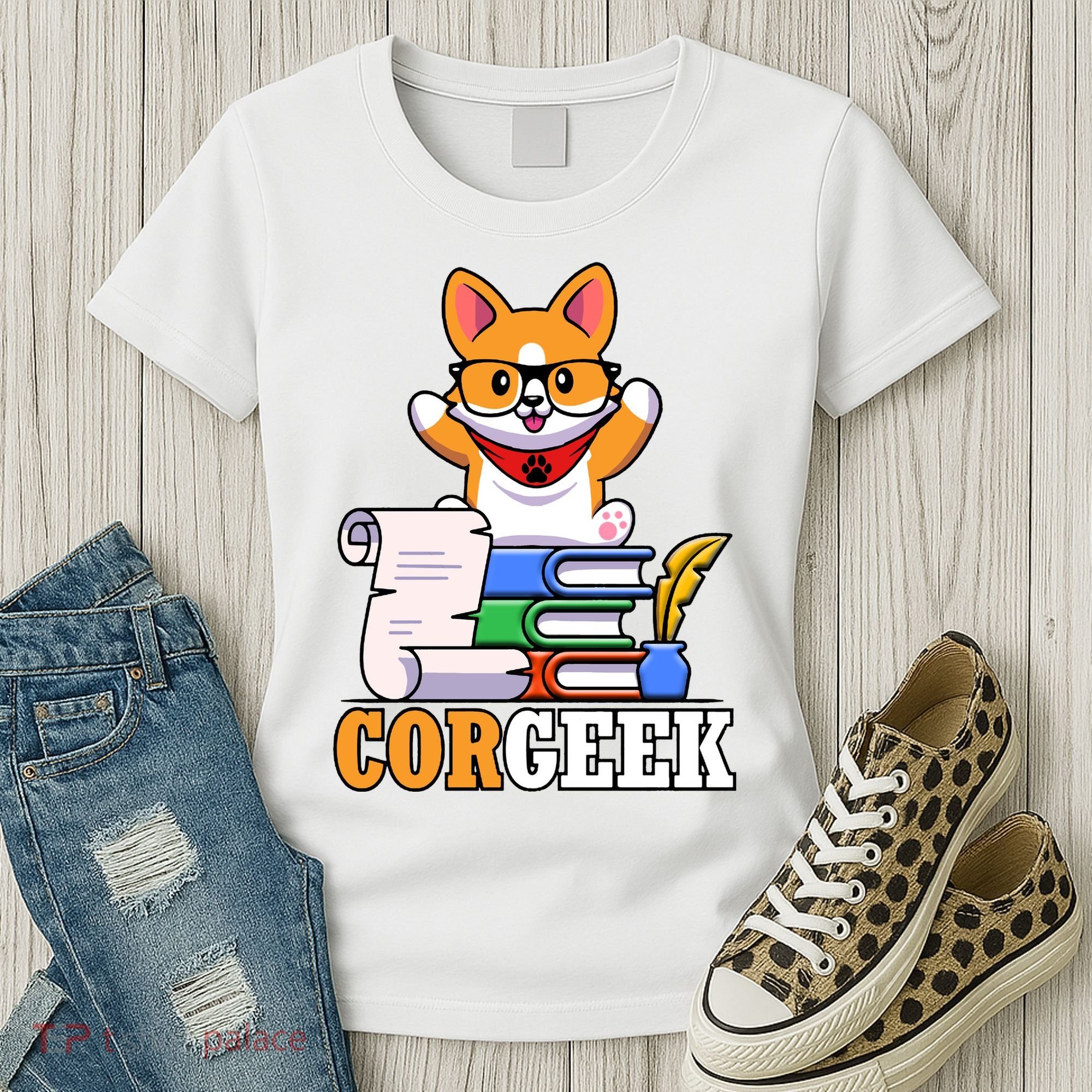 CORGEEK Cute Educated Corgi Women's T-Shirt