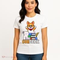 CORGEEK Cute Educated Corgi Women's T-Shirt thumb 4