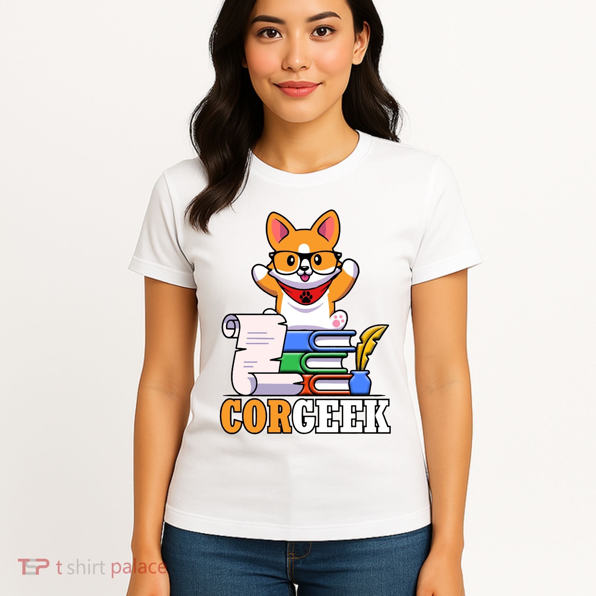 CORGEEK Cute Educated Corgi Women's T-Shirt