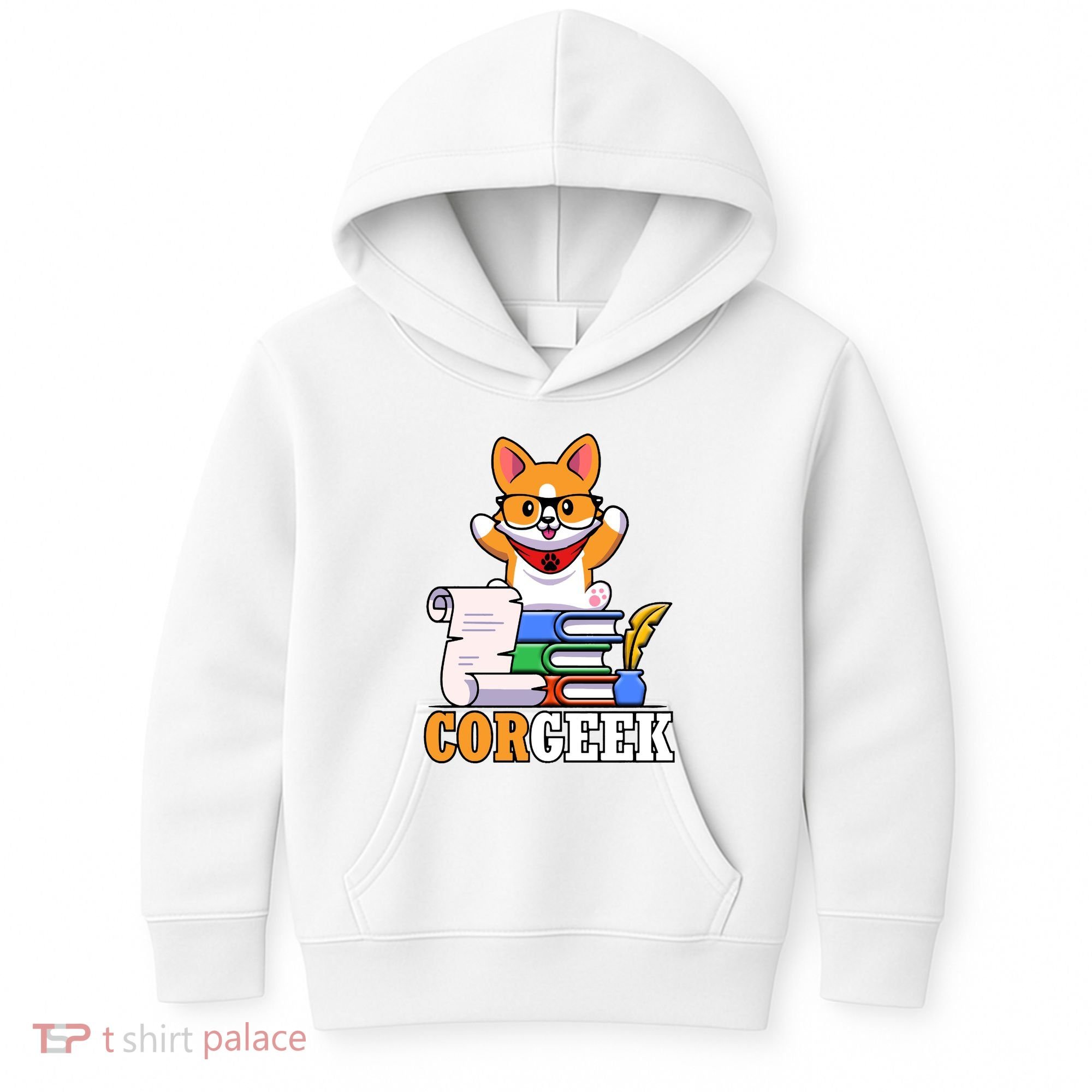 CORGEEK Cute Educated Corgi Kids Hoodie