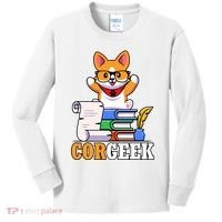 CORGEEK Cute Educated Corgi Kids Long Sleeve Shirt thumb 0