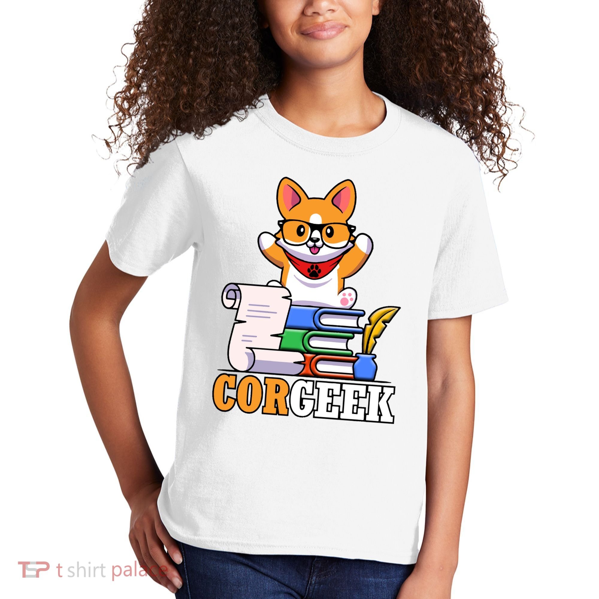 CORGEEK Cute Educated Corgi Kids T-Shirt