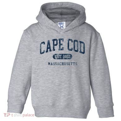 Cape Cod Est 1602 Massachusetts Retro Preppy Throwback Toddler Hoodie