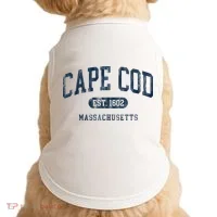 Cape Cod Est 1602 Massachusetts Retro Preppy Throwback Doggie Tank thumb 0