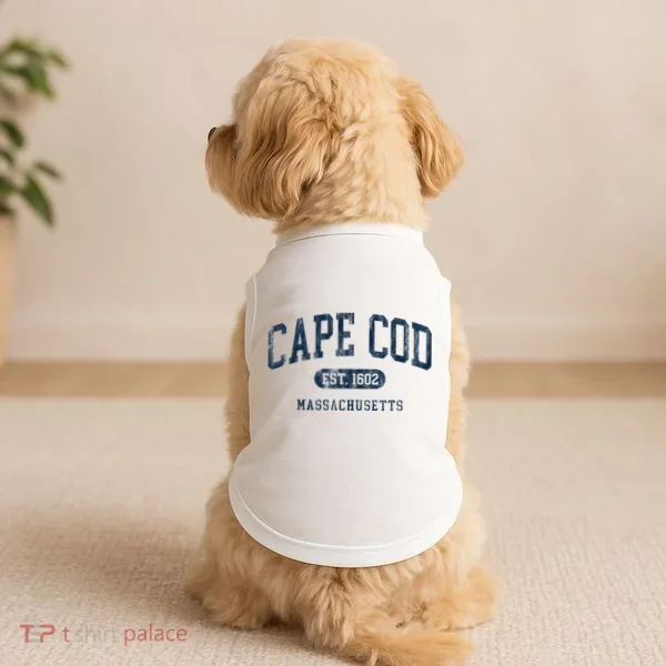 Cape Cod Est 1602 Massachusetts Retro Preppy Throwback Doggie Tank
