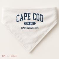 Cape Cod Est 1602 Massachusetts Retro Preppy Throwback USA-Made Doggie Bandana thumb 0
