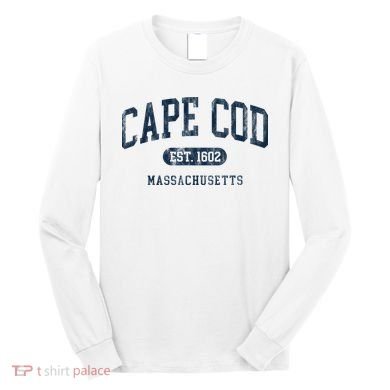 Cape Cod Est 1602 Massachusetts Retro Preppy Throwback Long Sleeve Shirt
