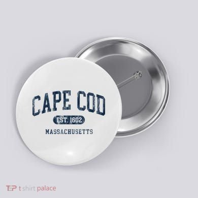 Cape Cod Est 1602 Massachusetts Retro Preppy Throwback Button