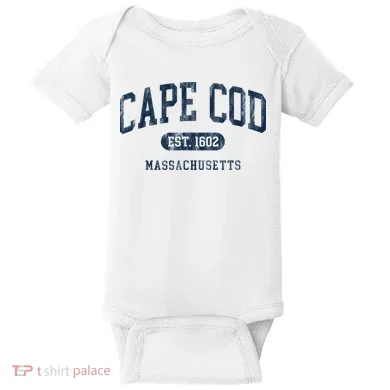 Cape Cod Est 1602 Massachusetts Retro Preppy Throwback Baby Bodysuit
