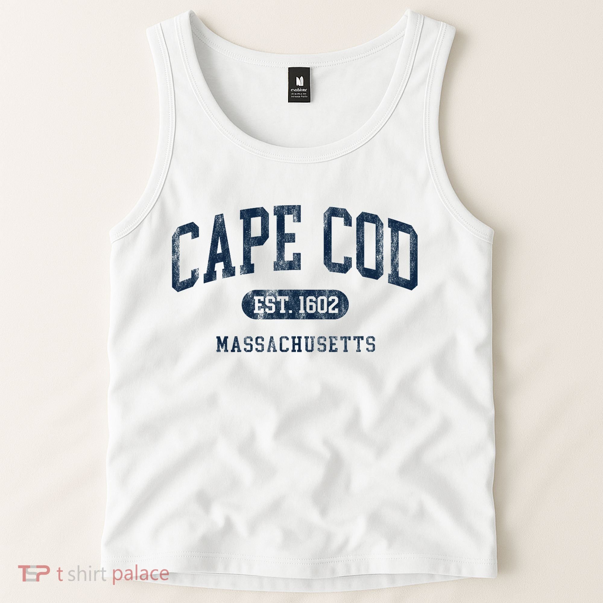 Cape Cod Est 1602 Massachusetts Retro Preppy Throwback Tank Top