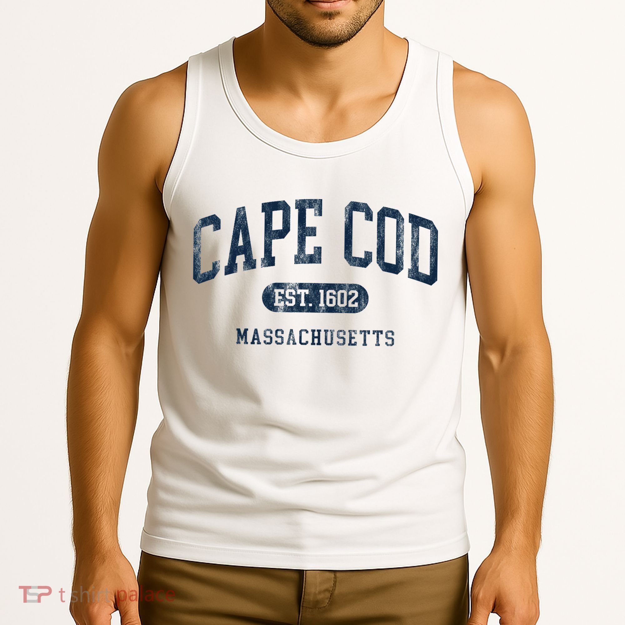 Cape Cod Est 1602 Massachusetts Retro Preppy Throwback Tank Top