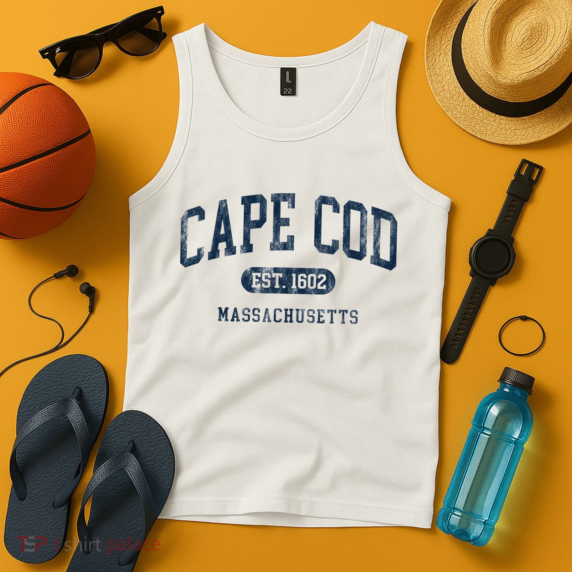 Cape Cod Est 1602 Massachusetts Retro Preppy Throwback Tank Top